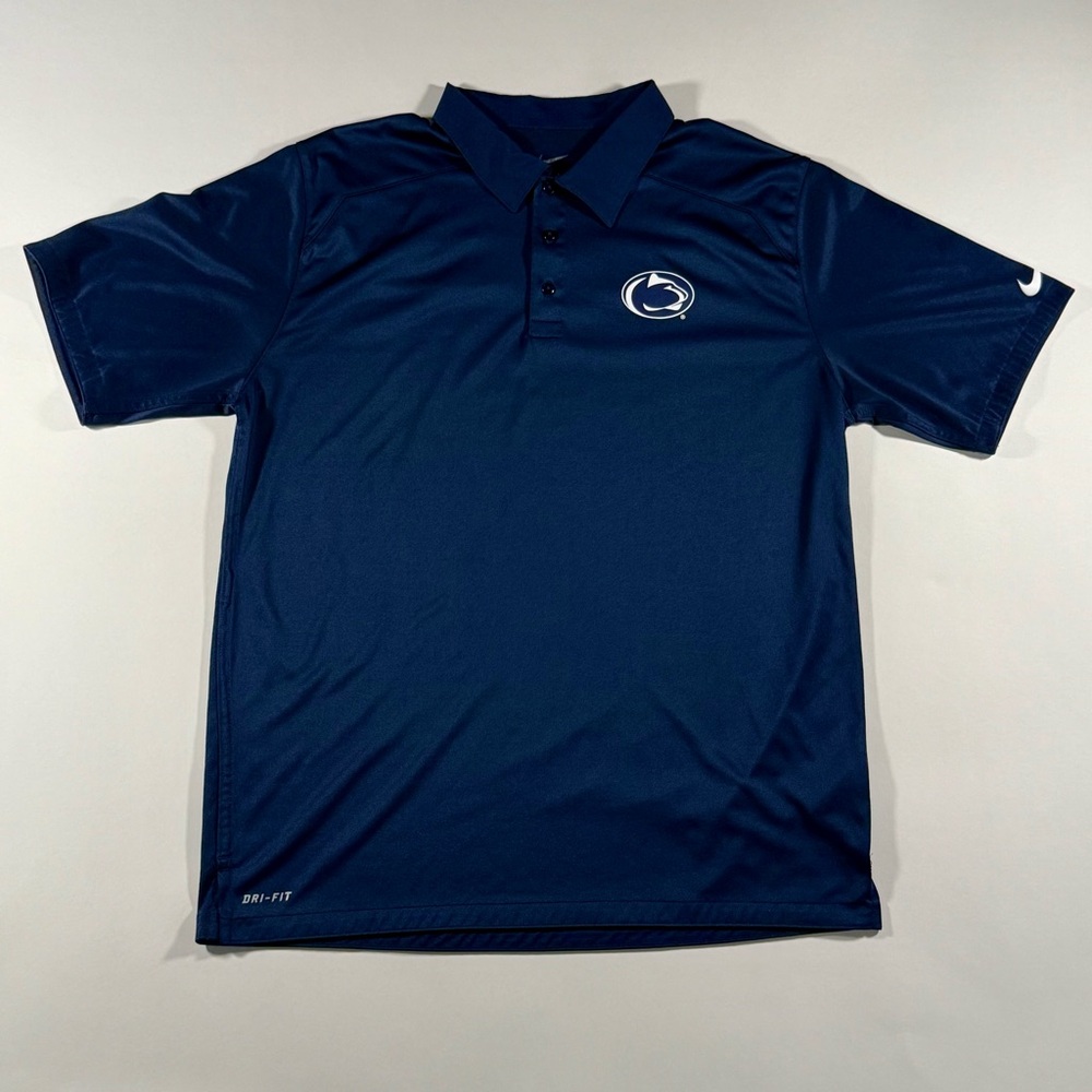 Nike Penn State NCAA Dri-Fit Athletic Navy Blue Team  Polo Shirt Large
